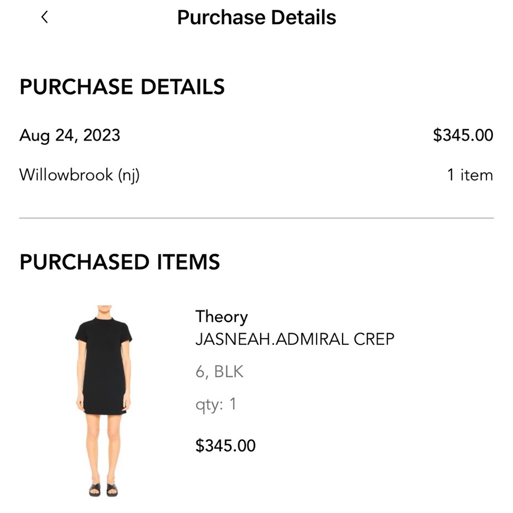 Theory Black Dress